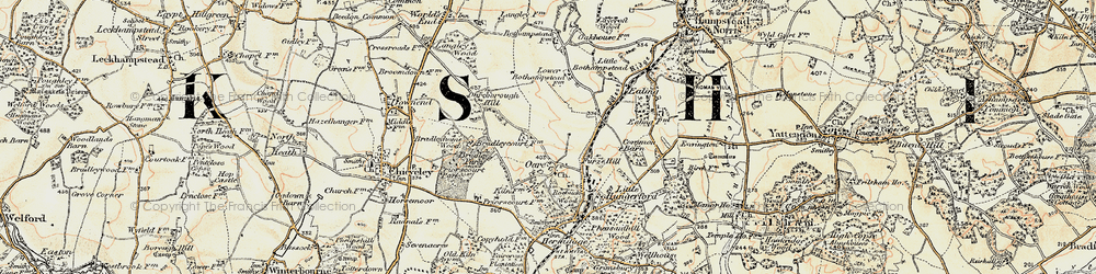 Old map of Oare in 1897-1900