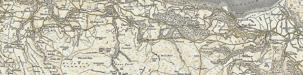 Old map of Oareford in 1900