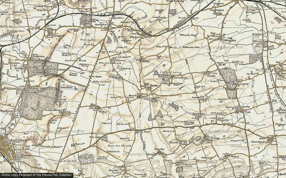 Old Map of Oasby, 1902-1903 in 1902-1903
