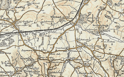 Old map of Oathill in 1898-1899