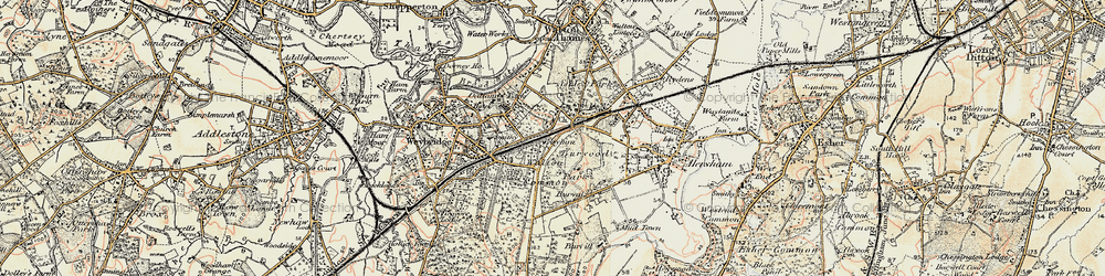 Old map of Oatlands Park in 1897-1909