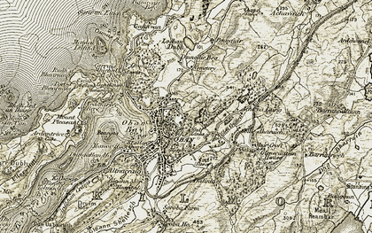Old map of Oban in 1906-1907