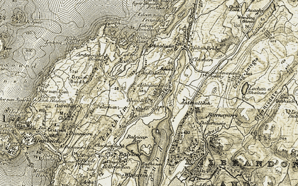 Old map of Allt Dallermaig in 1906-1907
