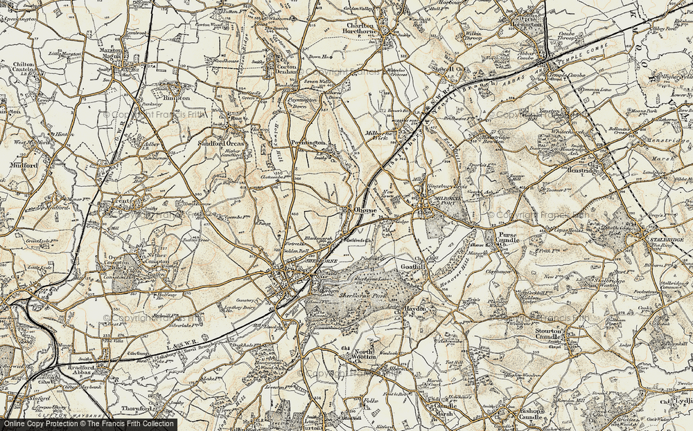 Old Map of Oborne, 1899 in 1899