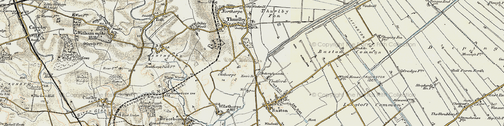 Old map of Obthorpe Lodge in 1901-1903
