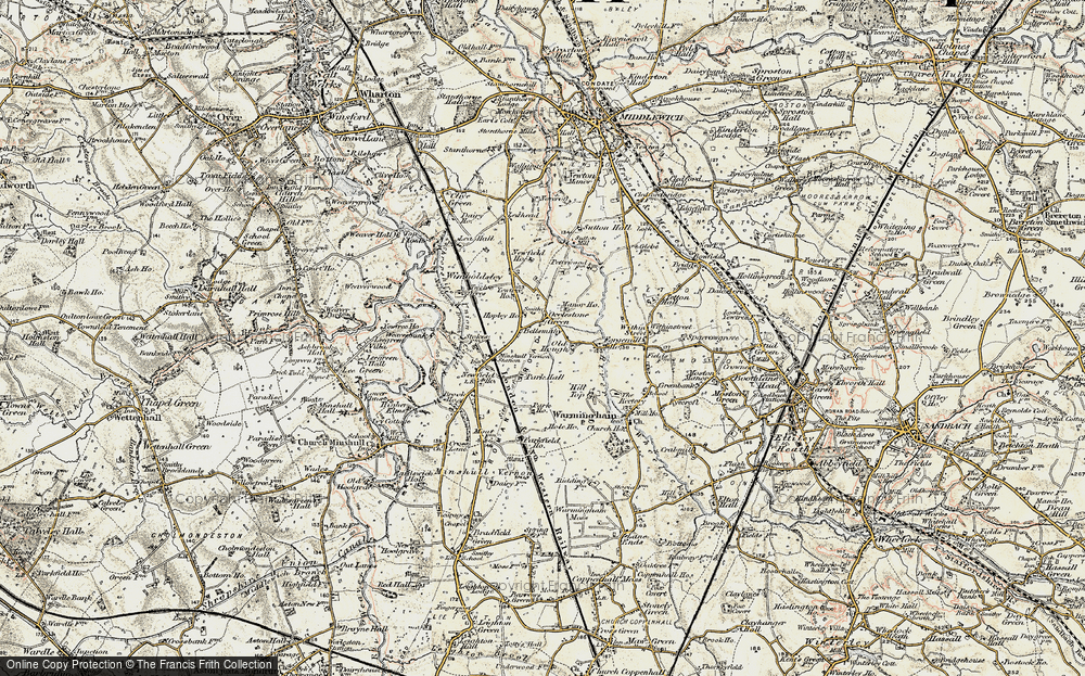 Old Map of Occlestone Green, 1902-1903 in 1902-1903