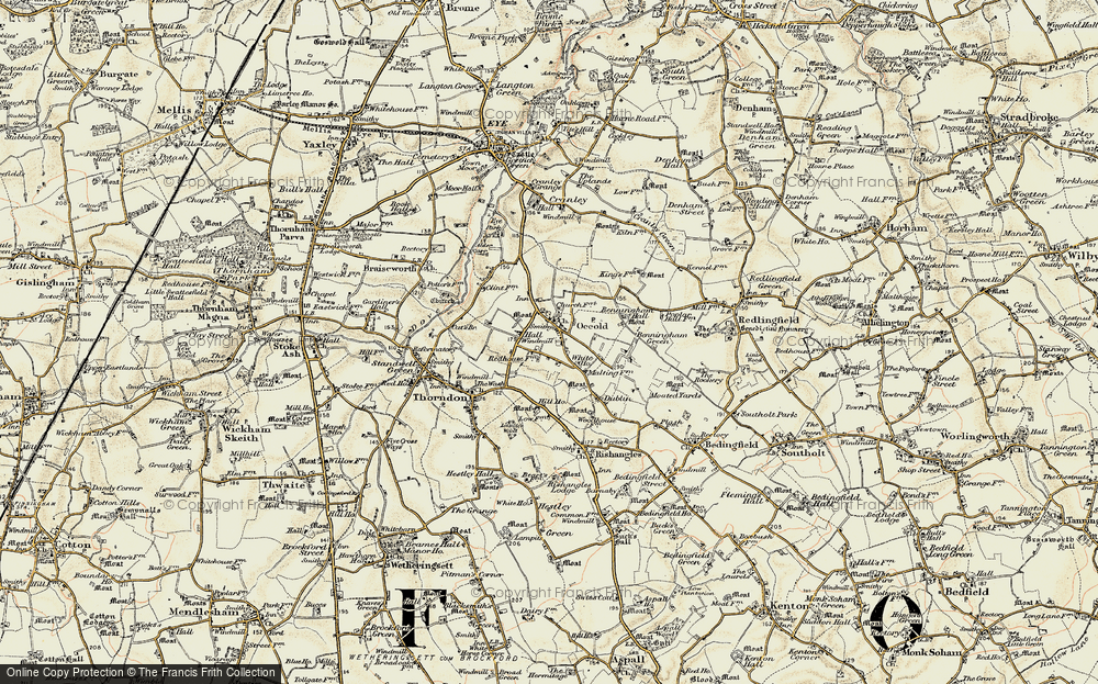 Old Map of Historic Map covering Benningham Grange in 1901