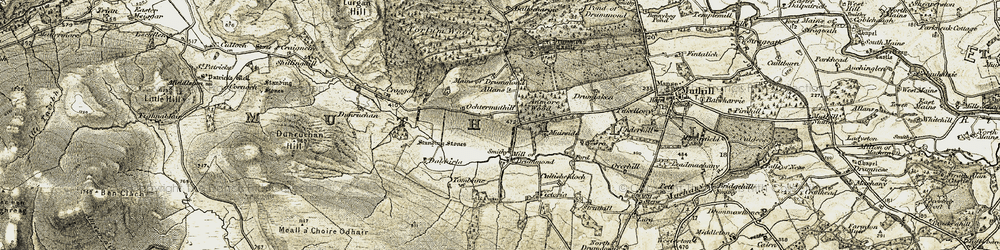 Old map of Allans in 1906-1907