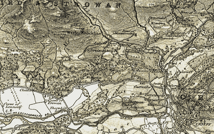Old map of Ochtertyre in 1906-1907