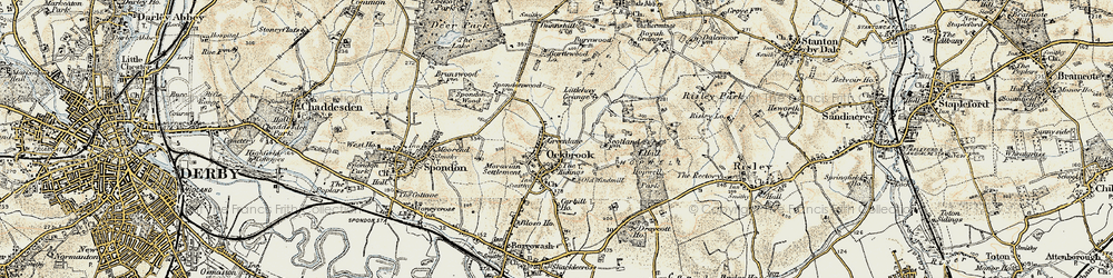 Old map of Ockbrook in 1902-1903