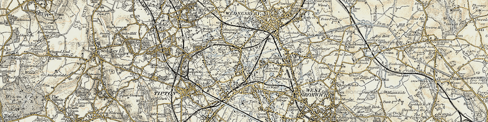 Old map of Ocker Hill in 1902