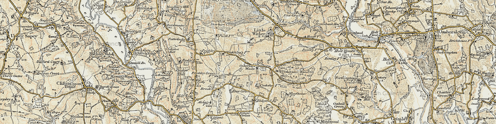 Old map of Ockeridge in 1899-1902