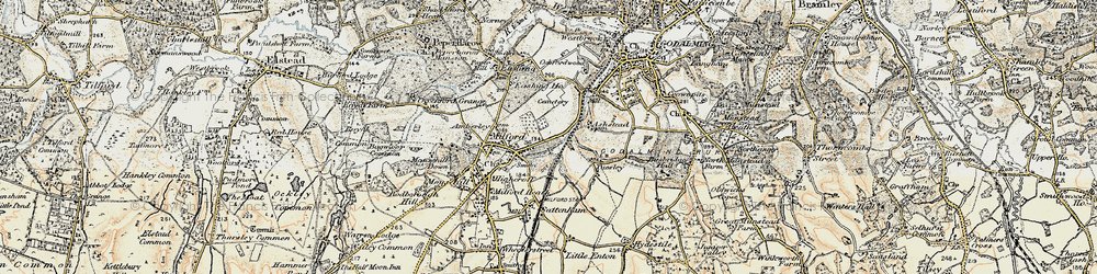 Old map of Ockford Ridge in 1897-1909