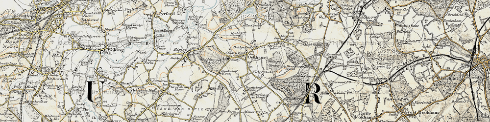 Old map of Ockham in 1897-1909