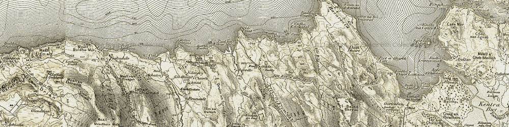 Old map of Allt Eas a' Ghaidheil in 1906-1908