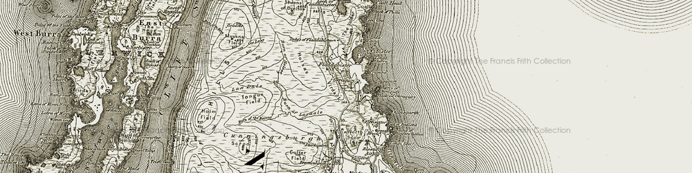 Old map of Bay of Okraquoy in 1911-1912