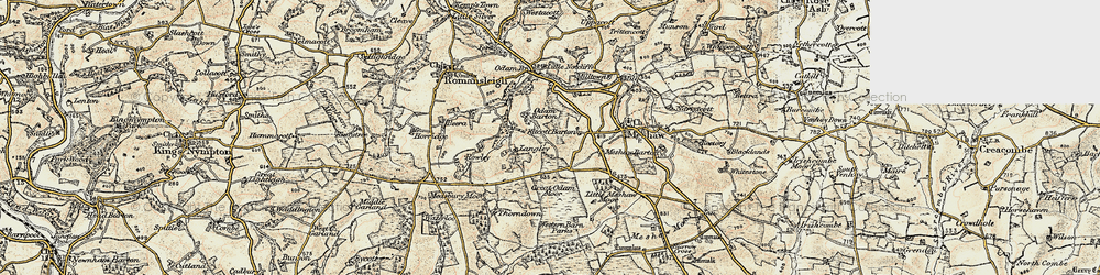 Old map of Odam Barton in 1899-1900