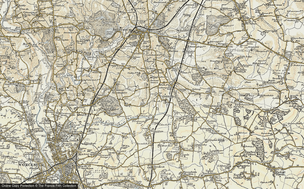 Old Map of Oddingley, 1899-1902 in 1899-1902