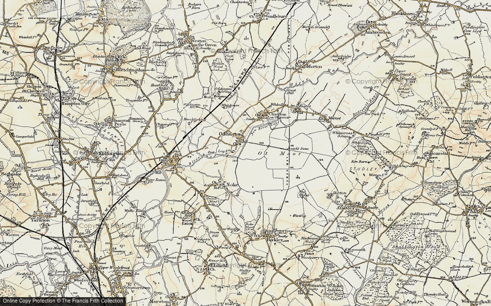Old Map of Oddington, 1898-1899 in 1898-1899