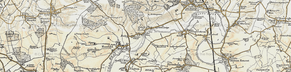 Old map of Odell in 1898-1901