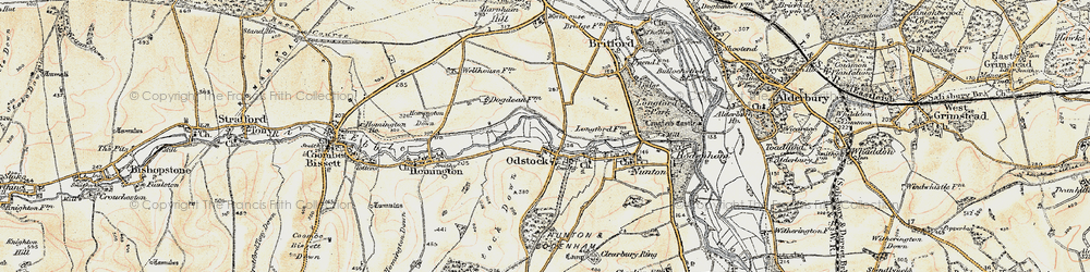 Old map of Odstock in 1897-1898