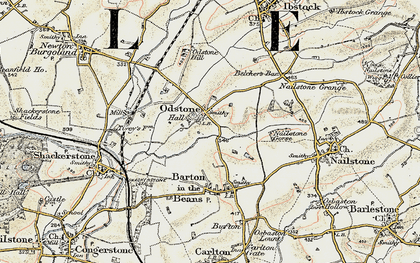Old map of Odstone in 1902-1903