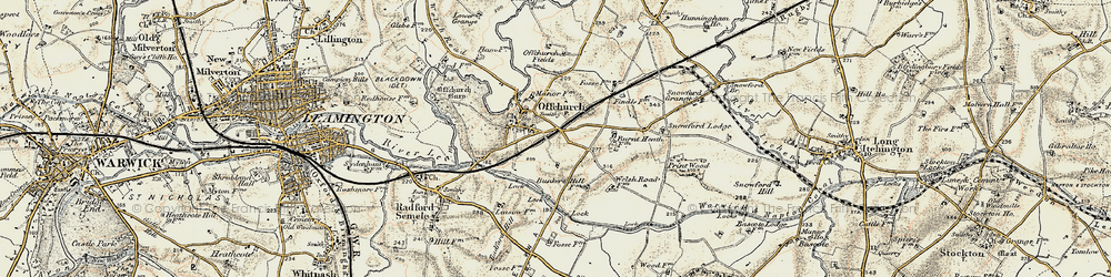 Old map of Offchurch in 1898-1902
