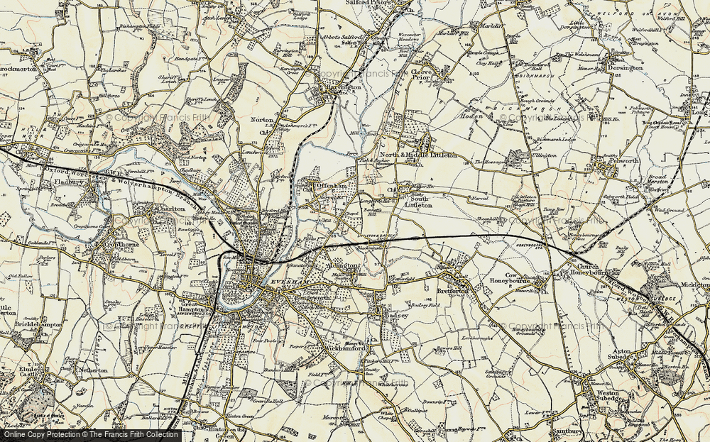 Old Map of Offenham Cross, 1899-1901 in 1899-1901