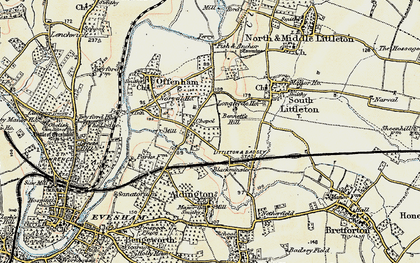 Old map of Offenham Cross in 1899-1901