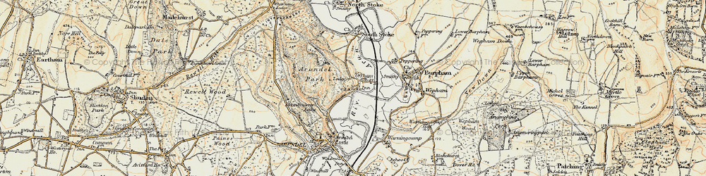 Old map of Offham in 1897-1899