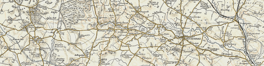 Old map of Offleyhay in 1902
