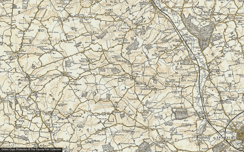 Old Map of Offton, 1899-1901 in 1899-1901