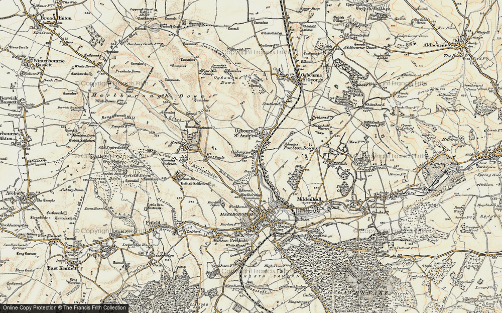 Old Map of Ogbourne Maizey, 1897-1899 in 1897-1899