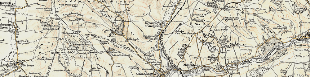 Old map of Ogbourne Maizey in 1897-1899
