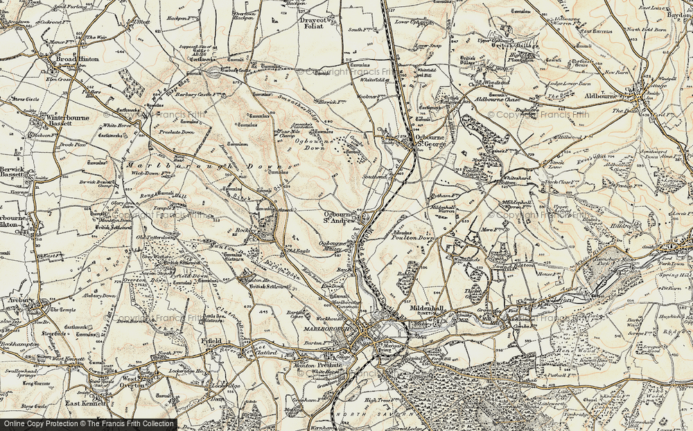 Old Map of Ogbourne St Andrew, 1897-1899 in 1897-1899