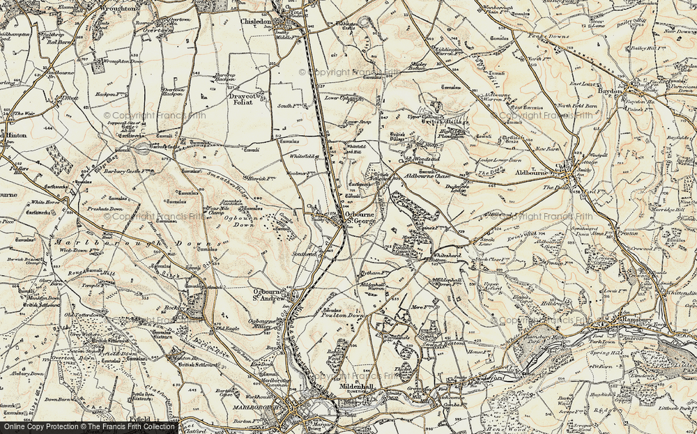 Old Map of Ogbourne St George, 1897-1899 in 1897-1899