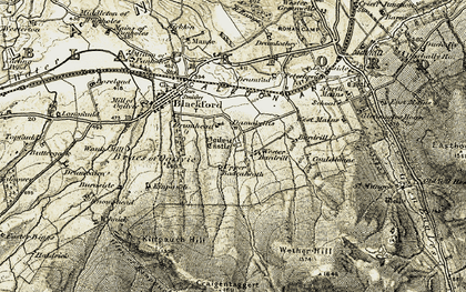 Old map of Bardrill in 1906-1908