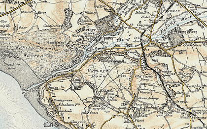 Old map of Ogmore in 1900-1901