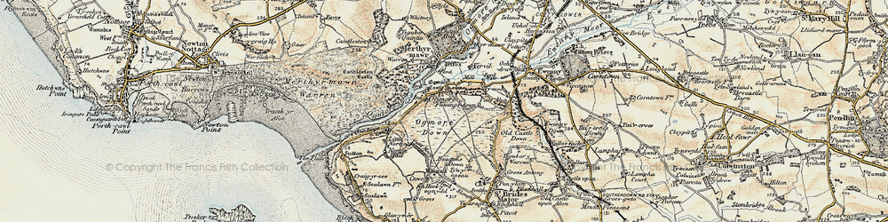 Old map of Beacons Down in 1900-1901