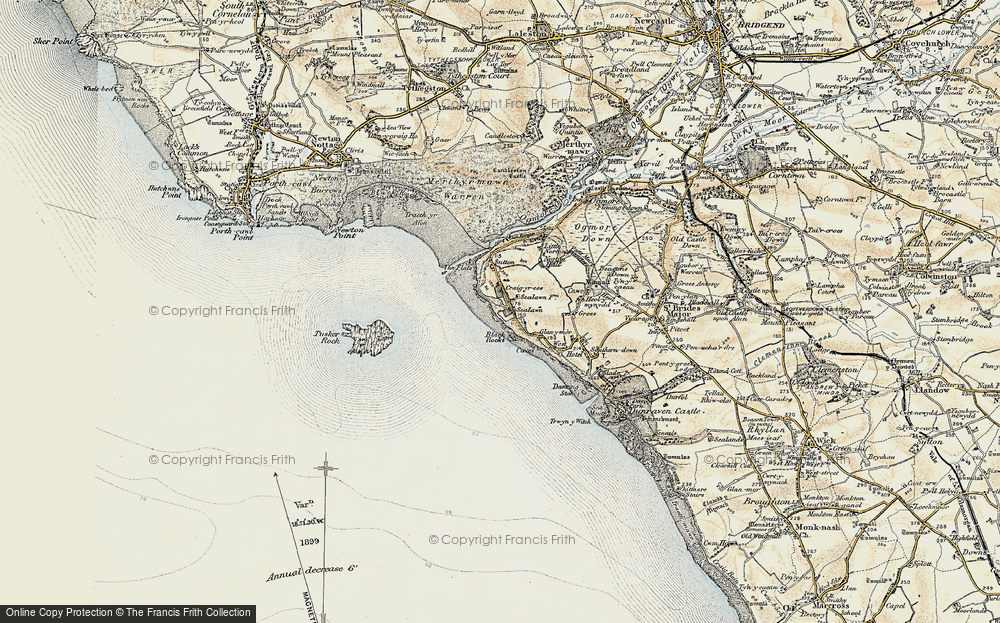 Old Map of Ogmore-by-Sea, 1900-1901 in 1900-1901