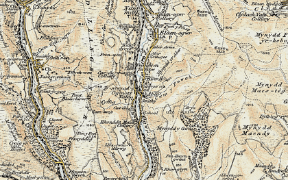 Old map of Ogmore Vale in 1899-1900
