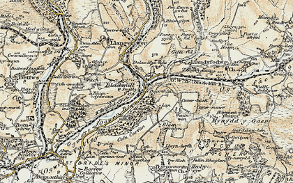 Old map of Ogmore Valley in 1899-1900