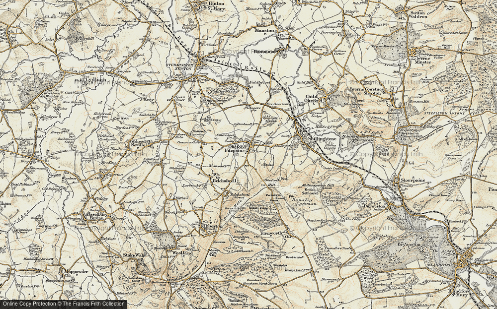 Old Map of Okeford Fitzpaine, 1897-1909 in 1897-1909