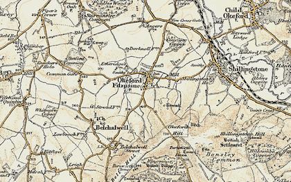 Old map of Okeford Fitzpaine in 1897-1909