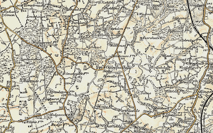 Old map of Oakwood Mill Fm in 1898-1909