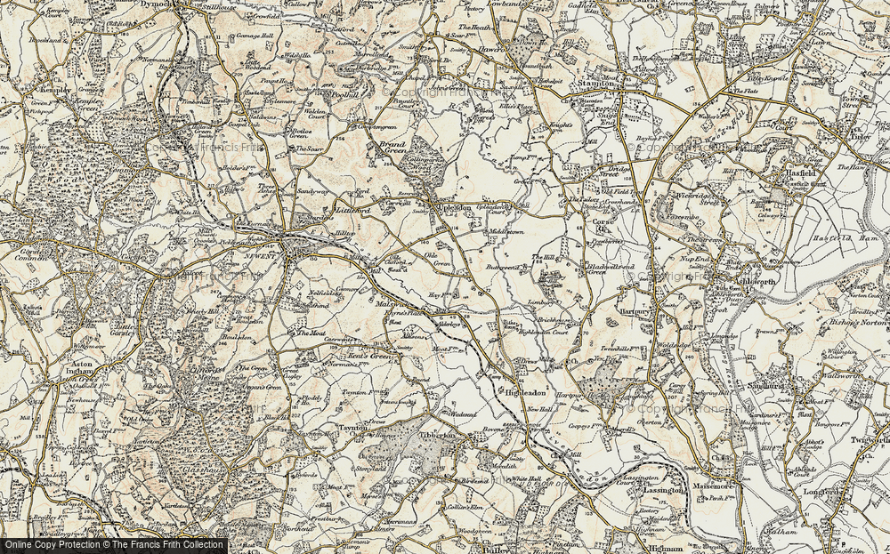 Old Map of Historic Map covering Alderleys, The in 1898-1900