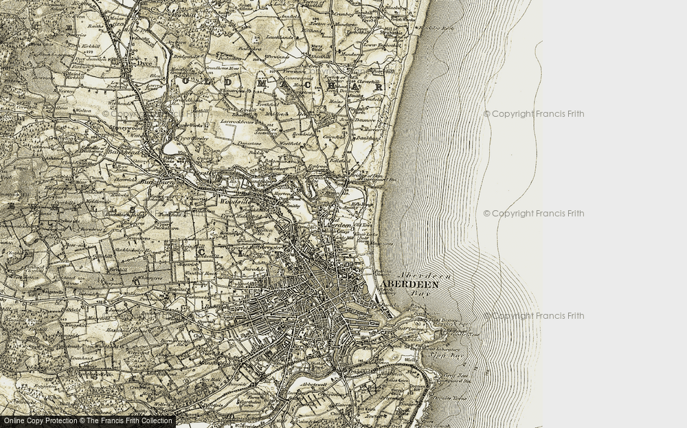 Old Map of Old Aberdeen, 1909 in 1909