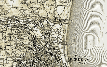 Old map of Old Aberdeen in 1909