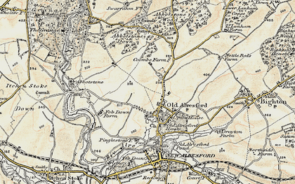 Old map of Abbotstone Woods in 1897-1900