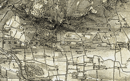 Old map of Auchterhouse Hill in 1907-1908